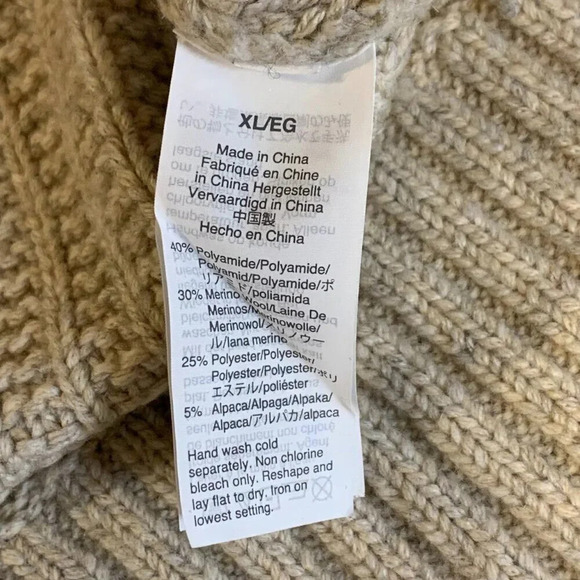 Madewell Women's Ribbed Merino Wool Alpaca Turtleneck Tunic‎ Sweater Size XL - Picture 8 of 12